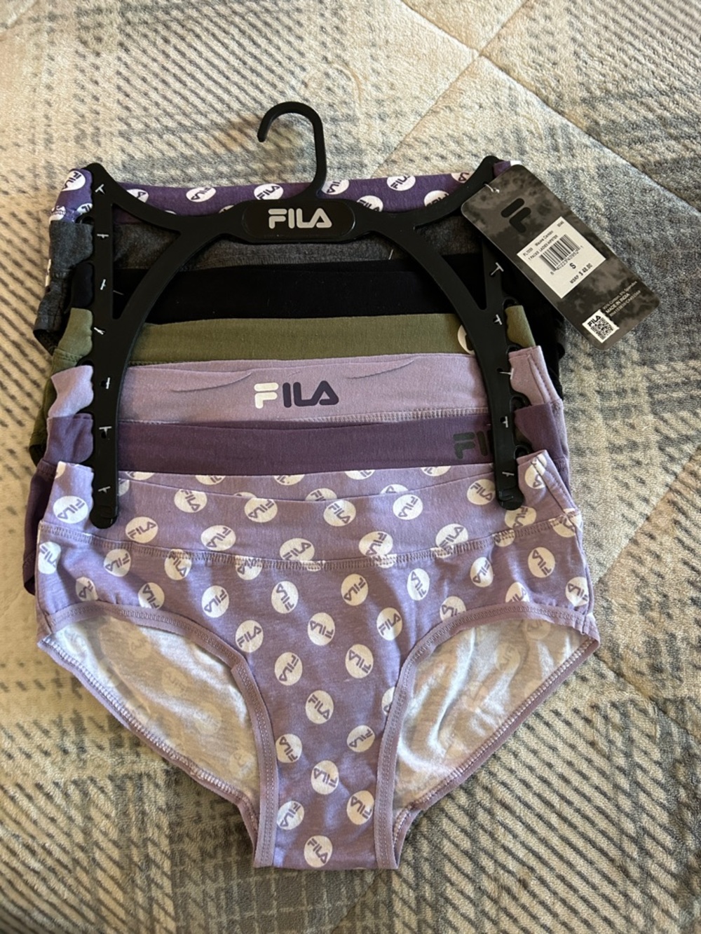 Fila Girls' Briefs 7 pcs Pack in Lavender, Black, Olive and Lilac